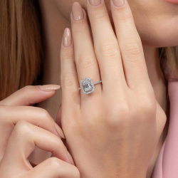 0,60 Karat Baget Pırlanta Yüzük - PR00663 - 5