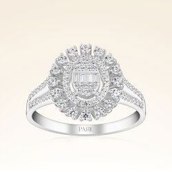 0,60 Karat Baget Pırlanta Yüzük - 1