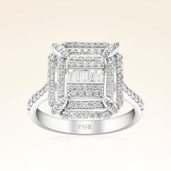 0,60 Karat Baget Pırlanta Yüzük - 1