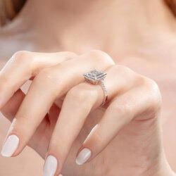 0,60 Karat Baget Pırlanta Yüzük - 5