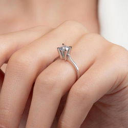 G Renk 0,60 Karat HRD Sertifikalı Tektaş Pırlanta Yüzük - 7