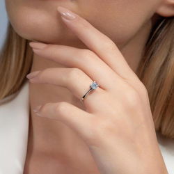 G Renk 0,60 Karat HRD Sertifikalı Tektaş Pırlanta Yüzük - 5