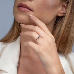 G Renk 0,60 Karat HRD Sertifikalı Tektaş Pırlanta Yüzük - 4