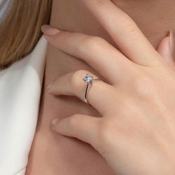 D Renk 0,60 Karat HRD Sertifikalı Tektaş Pırlanta Yüzük - PR00802-H37 - 5