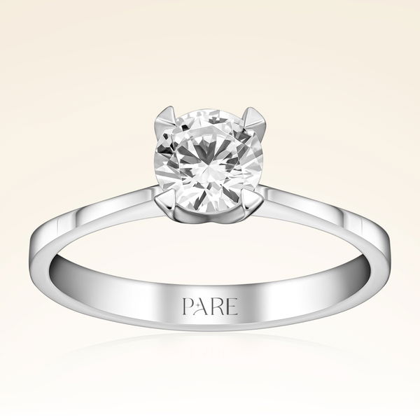 F Renk 0,60 Karat HRD Sertifikalı Tektaş Pırlanta Yüzük - Pare Pırlanta