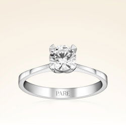 F Renk 0,60 Karat HRD Sertifikalı Tektaş Pırlanta Yüzük - 1