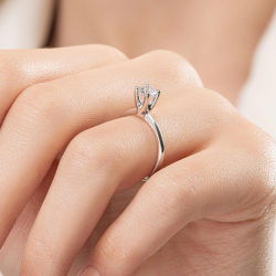 G Renk 0,60 Karat HRD Sertifikalı Tektaş Pırlanta Yüzük - 7