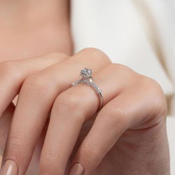 0,60 Karat Kolu Taşlı Tektaş Pırlanta Yüzük - PR00393 - 7