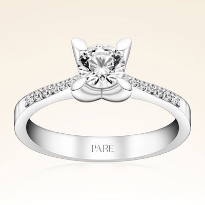 0,60 Karat Kolu Taşlı Tektaş Pırlanta Yüzük - Pare Pırlanta