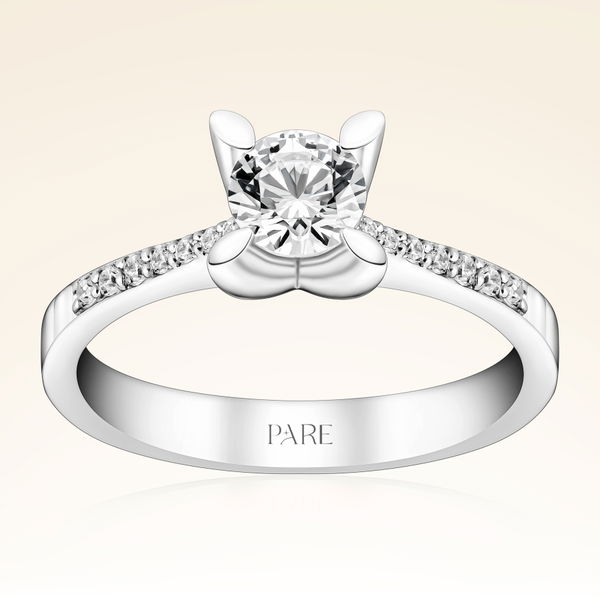 0,60 Karat Kolu Taşlı Tektaş Pırlanta Yüzük - Pare Pırlanta