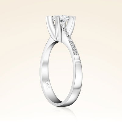 0,60 Karat Kolu Taşlı Tektaş Pırlanta Yüzük - Pare Pırlanta