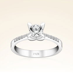 0,60 Karat Kolu Taşlı Tektaş Pırlanta Yüzük - 1