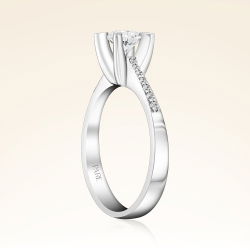 0,60 Karat Kolu Taşlı Tektaş Pırlanta Yüzük - 2