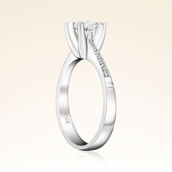 0,60 Karat Kolu Taşlı Tektaş Pırlanta Yüzük - Pare Pırlanta