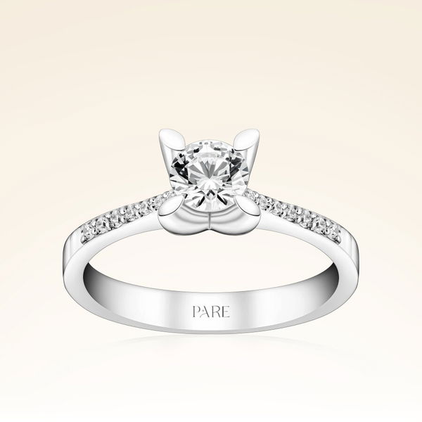 0,60 Karat Kolu Taşlı Tektaş Pırlanta Yüzük - Pare Pırlanta