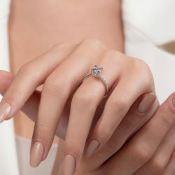 0,60 Karat Kolu Taşlı Tektaş Pırlanta Yüzük - 6