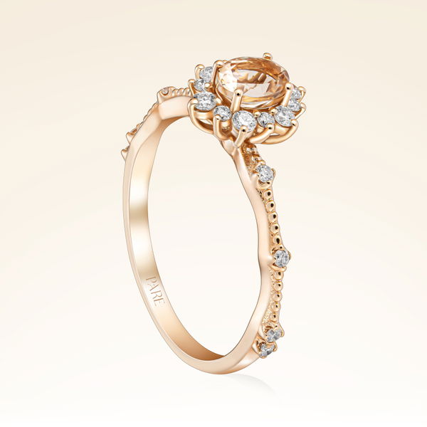 0,60 Karat Morganit Pırlanta Yüzük - Pare Pırlanta