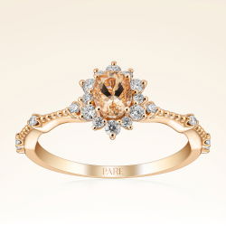 0,60 Karat Morganit Pırlanta Yüzük - 1