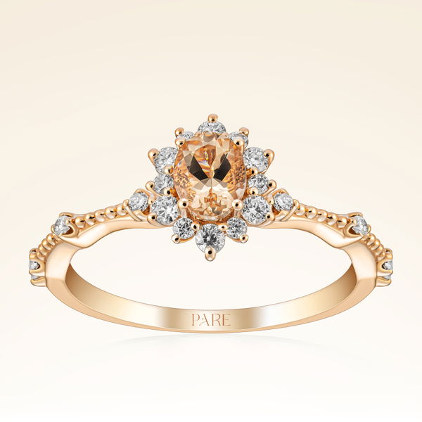 0,60 Karat Morganit Pırlanta Yüzük - Pare Pırlanta