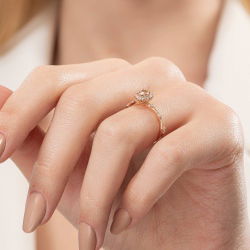 0,60 Karat Morganit Pırlanta Yüzük - 5