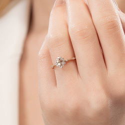 0,60 Karat Morganit Pırlanta Yüzük - 4