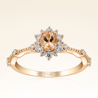 0,60 Karat Morganit Pırlanta Yüzük - Pare Pırlanta