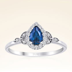 0,60 Karat Pırlanta Safir Yüzük - 1