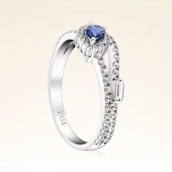 0,60 Karat Pırlanta Safir Yüzük - PR00102 - 2