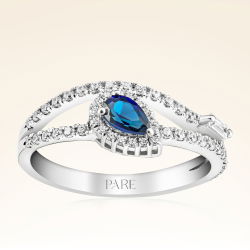 0,60 Karat Pırlanta Safir Yüzük - PR00102 - 1