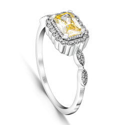 0,60 Karat Pırlanta Sarı Safir Yüzük - PR01398 - 2