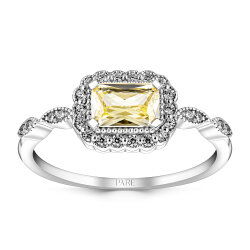 0,60 Karat Pırlanta Sarı Safir Yüzük - PR01398 - 1