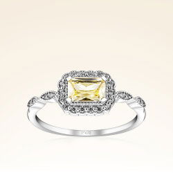 0,60 Karat Pırlanta Sarı Safir Yüzük - 1