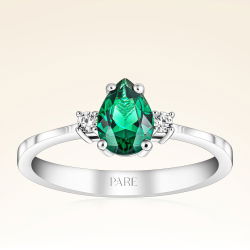 0,60 Karat Pırlanta Zümrüt Yüzük - PR00155 - 1
