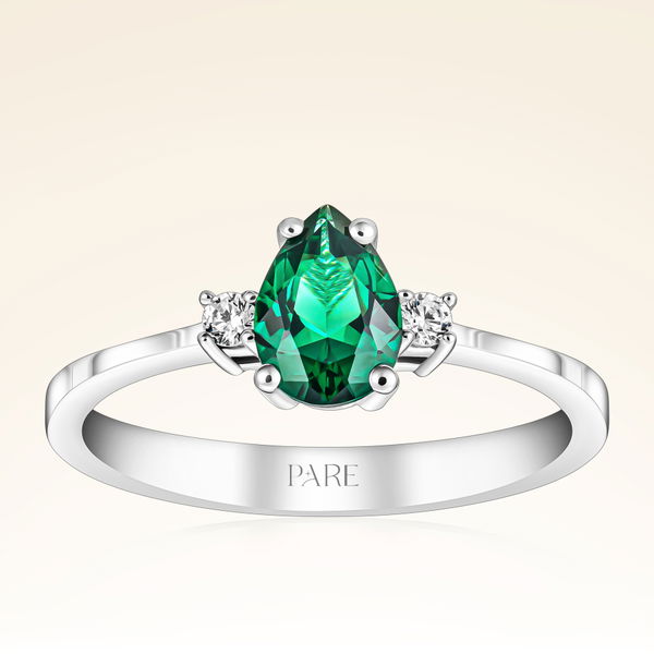 0,60 Karat Pırlanta Zümrüt Yüzük - Pare Pırlanta