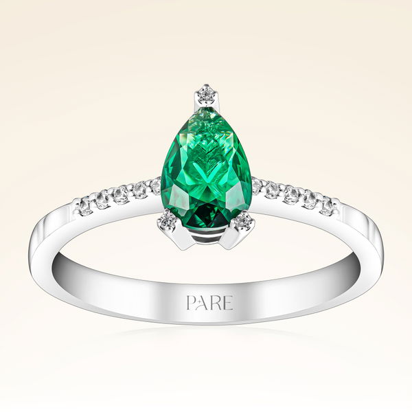 0,60 Karat Pırlanta Zümrüt Yüzük - Pare Pırlanta