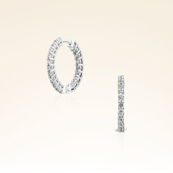  0,60 Karat Taşlı Halka Pırlanta Küpe - 1