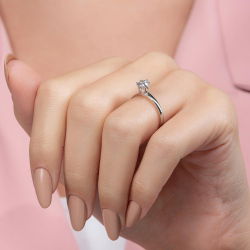 G Renk 0,60 Karat HRD Sertifikalı Tektaş Pırlanta Yüzük - 6