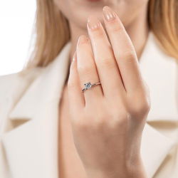 G Renk 0,60 Karat HRD Sertifikalı Tektaş Pırlanta Yüzük - 4