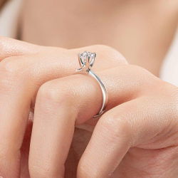 G Renk 0,60 Karat HRD Sertifikalı Tektaş Pırlanta Yüzük - 7