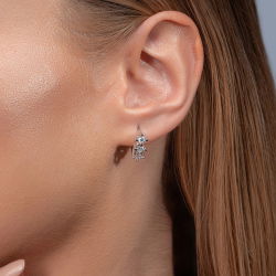 0,60 Karat Tria Pırlanta Küpe - 3