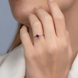 0,61 Karat Pırlanta Yakut Yüzük - PR00147 - 4