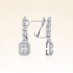 0,61 Karat Pırlantalı Baget Küpe - 1