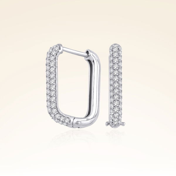  0,62 Karat Pırlantalı Halka Küpe - Pare Pırlanta