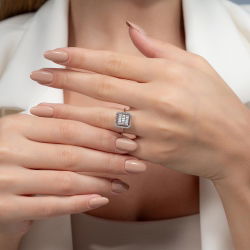 0,63 Karat Baget Pırlanta Yüzük - PR00181 - 4