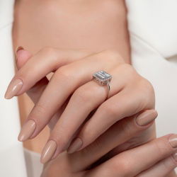 0,63 Karat Baget Pırlanta Yüzük - PR00181 - 6