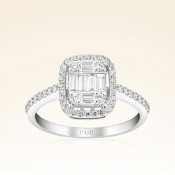 0,63 Karat Baget Pırlanta Yüzük - 1