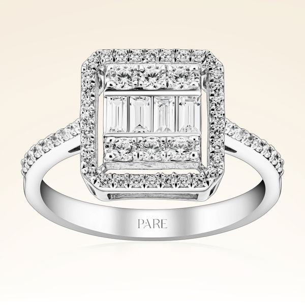 0,63 Karat Kolu Taşlı Baget Pırlanta Yüzük - Pare Pırlanta