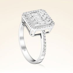 0,63 Karat Kolu Taşlı Baget Pırlanta Yüzük - PR00120 - 2