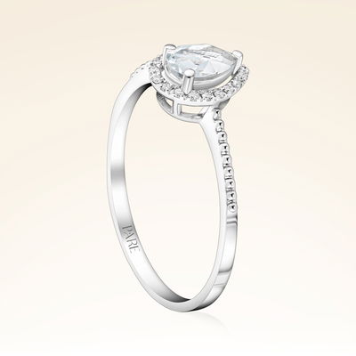 0,63 Karat Pırlantalı Topaz Yüzük - PR01330-8 - Pare Pırlanta