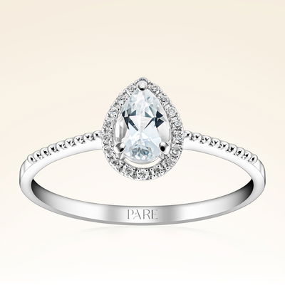 0,63 Karat Pırlantalı Topaz Yüzük - PR01330-8 - Pare Pırlanta